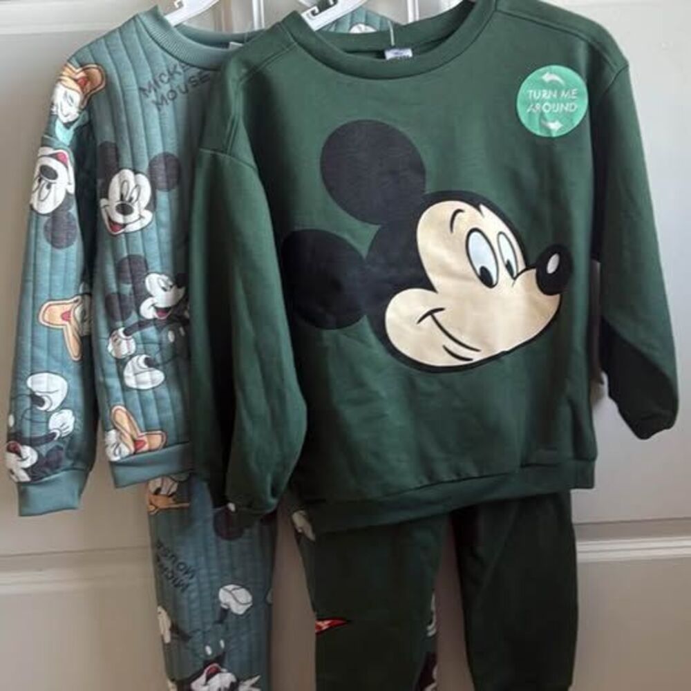 Lot of two cute toddler Mickey Mouse sweater and pant sets, sizes 4 & 5, NWT!